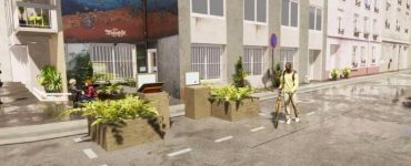 Les nouveaux bacs à compost sur des places de stationnement dans le 14e arrondissement de Paris