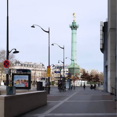 La Place de la Bastille dans le 11e arrondissement de paris